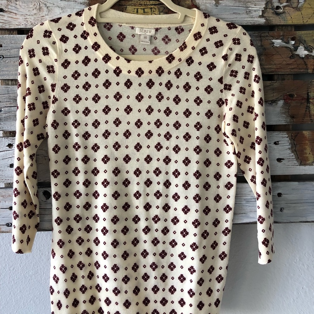 jcrew factory: three-quarter cream sweater
